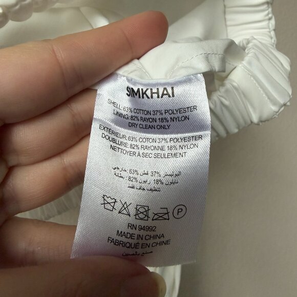 SOLD!! SIMKHAI Blythe White Cotton Poplin Button Front Crop Shirt Size S - Picture 5 of 6